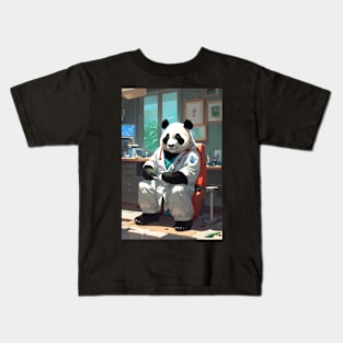 Cute doctor panda Kids T-Shirt